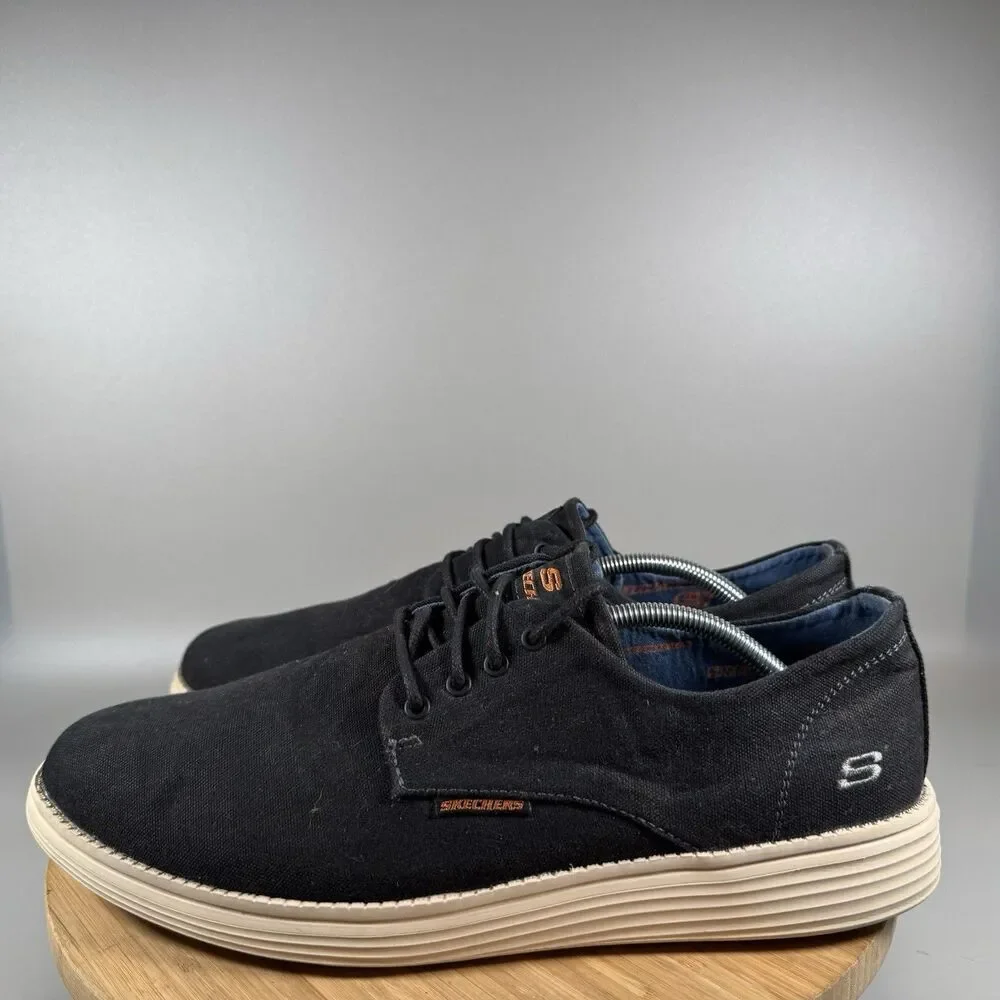 Skechers Relaxed Fit Status Borges Canvas Shoes Mens 13 Black‎